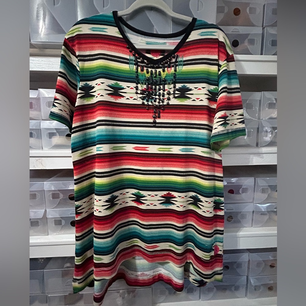 Double D Ranch Colorful Striped Short Sleeve Tee